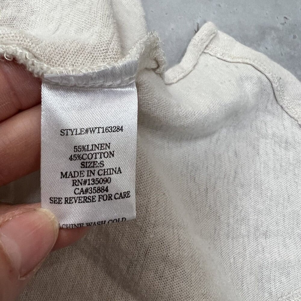 White Crow Women's Buffalo Beige Size Small S Home Of The Brave Live Free Linen - Picture 5 of 6